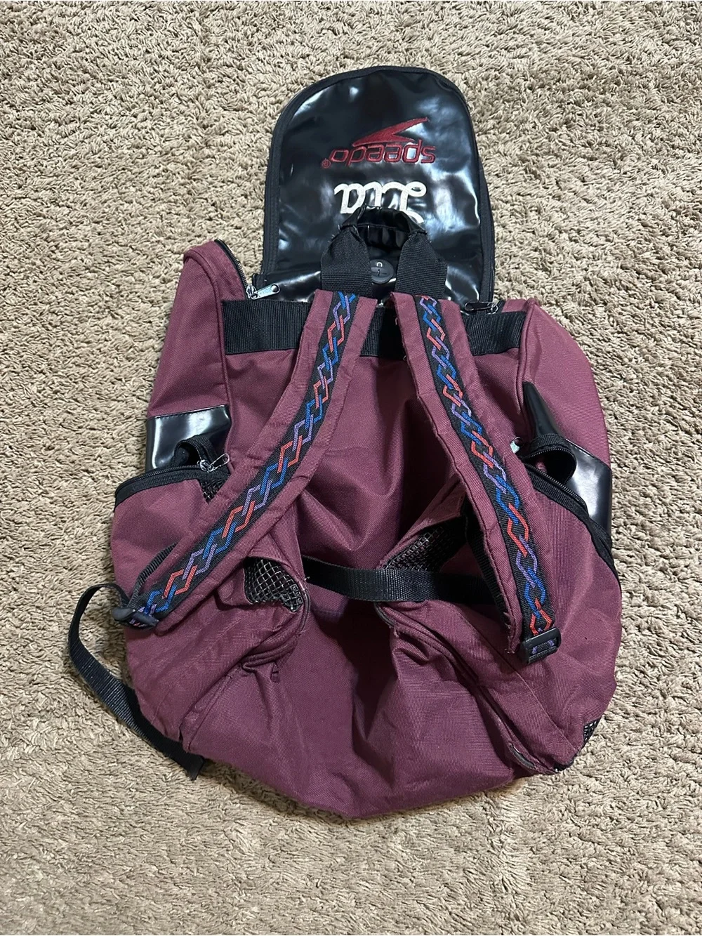 Vintage Speedo “triple tribal” backpack 90s